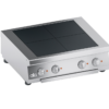 ATA ELECTRIC RANGE 4 HOTPLATES elektriskā plīts ir paredzēta ēdiena gatavošanai virtuves piederumos ēdināšanas un mazumtirdzniecības uzņēmumos. Tai ir temperatūras sensori degļu iekšpusē drošai darbībai un pilienu paplāte. Korpuss ir izgatavots no nerūsējošā tērauda, ​​darba virsma un priekšējais panelis ir izgatavoti no AISI 304 nerūsējošā tērauda, ​​atermiskie rokturi ir izgatavoti no plastmasas ar sietspiedes malām, bet kvadrātveida degļi ir izgatavoti no čuguna.